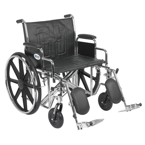 Drive Medical Sentra EC Heavy Duty Wheelchair - 24"Seat std24ecdda-elr